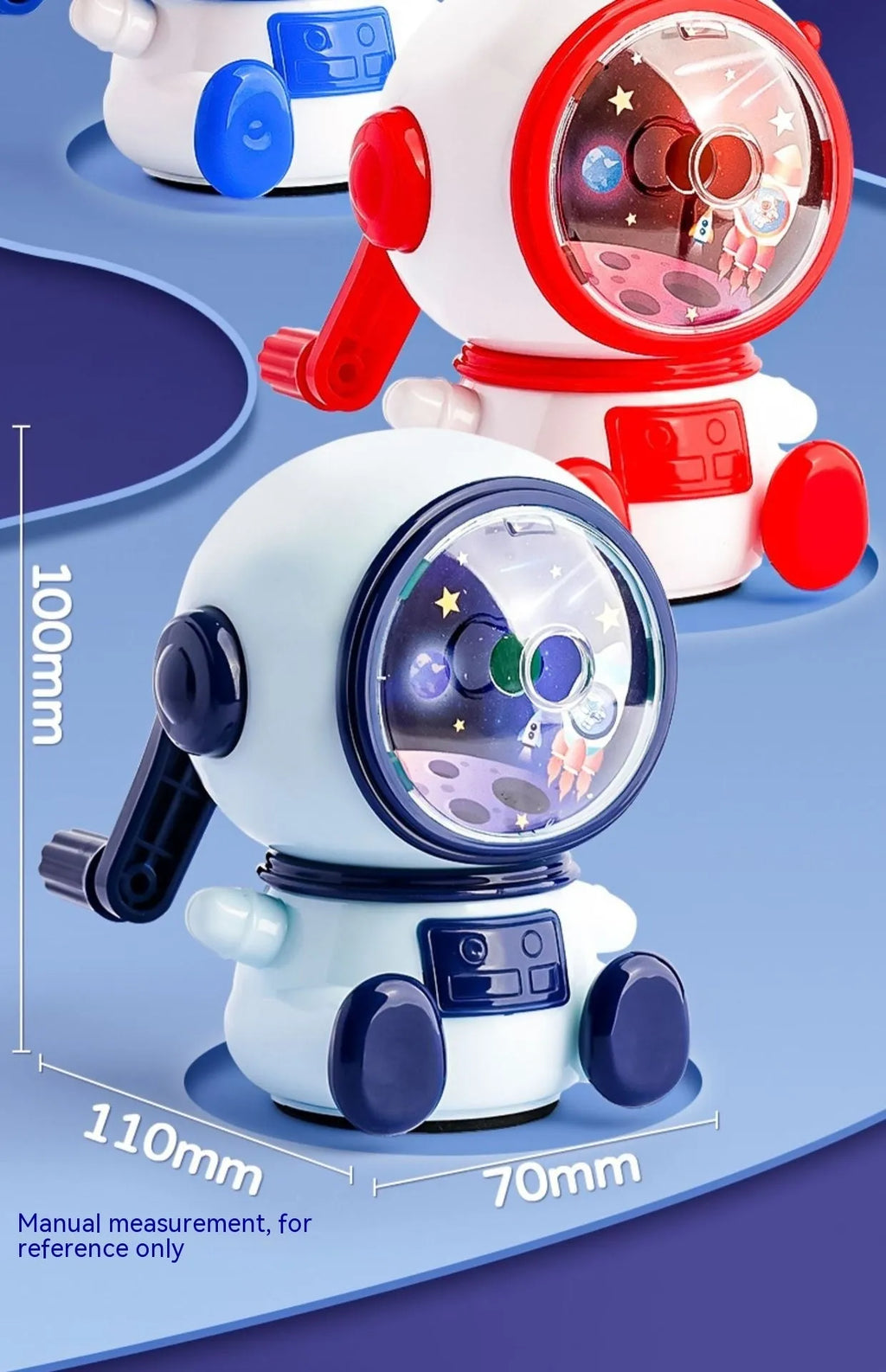Astronaut cartoon pencil sharpener manual adjustable three-level anti-jamming mechanism