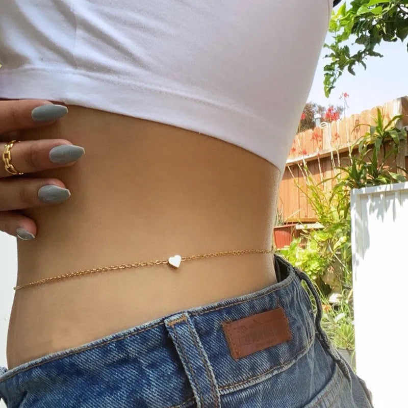 Women's gold alloy waist chain 115cm single circle on hips
