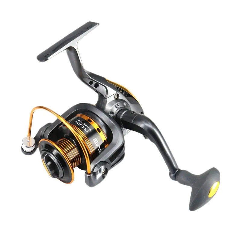 Metal head fishing reel spinning wheel JS1000 size on white background