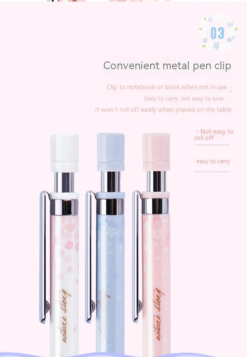 Three cartoon automatic pencils with 0.5mm lead and three boxes of refills