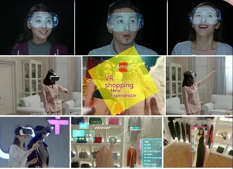 Black VR glasses head-mounted virtual reality goggles with 40mm lens for smartphones