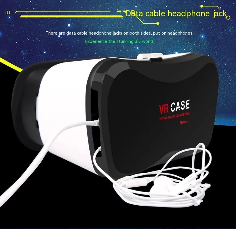 Black VR glasses head-mounted virtual reality goggles with 40mm lens for smartphones