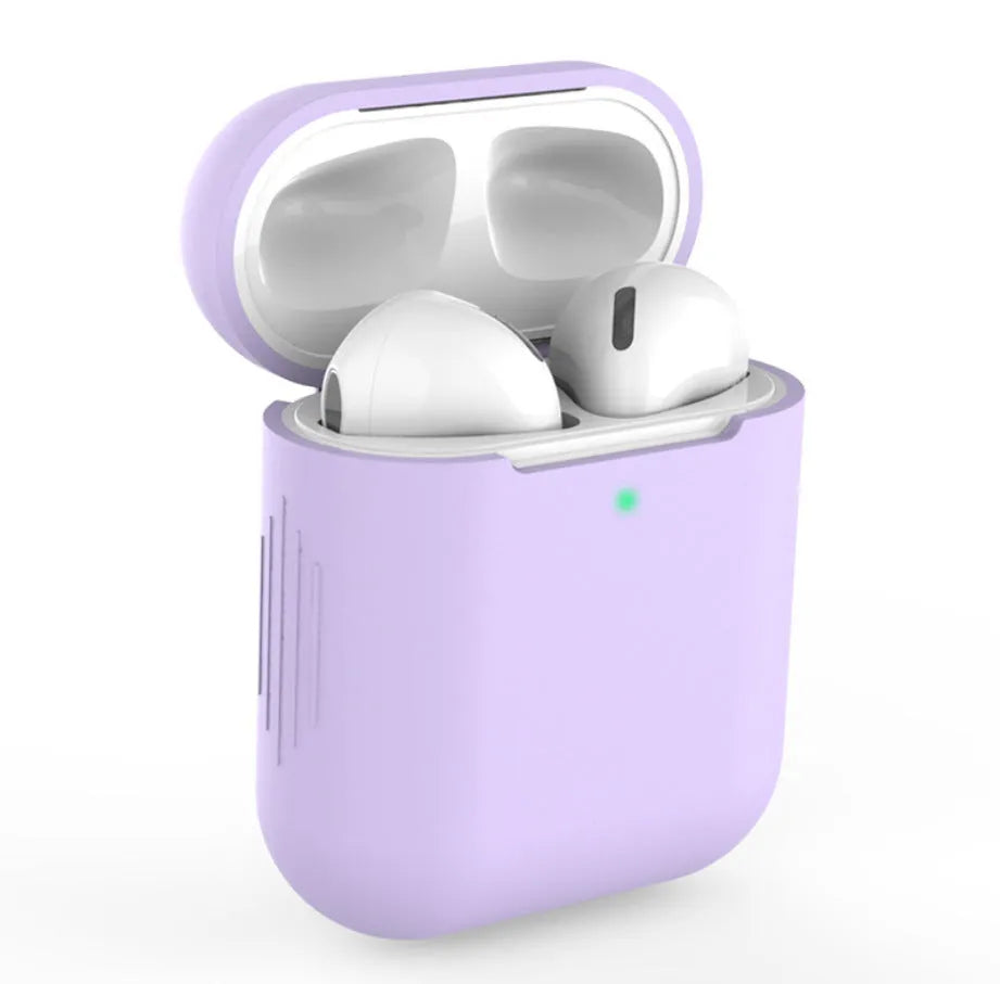 Silicone protective case for Apple AirPods wireless headphones in multiple colour options