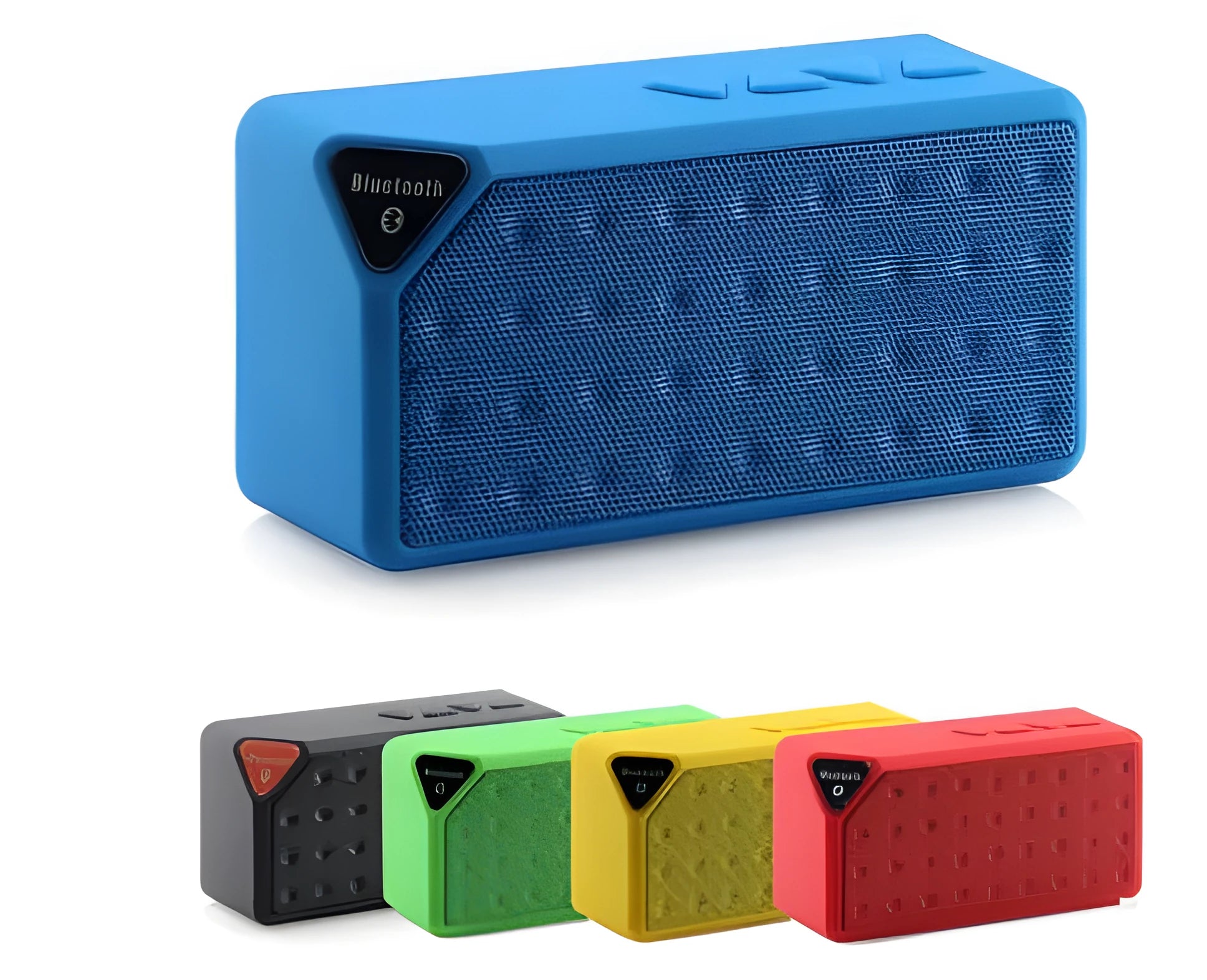 Cannon X3 mini portable Bluetooth wireless speaker in five colour choices on a neutral background.