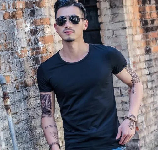 Men's casual short sleeve T-shirt in multiple colours made from 100% polyester fabric for summer
