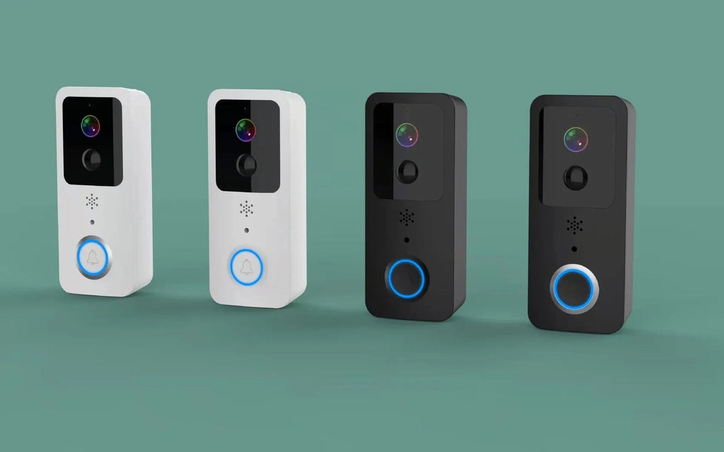 Black and white waterproof HD visual doorbell intercom for home security with APP notifications