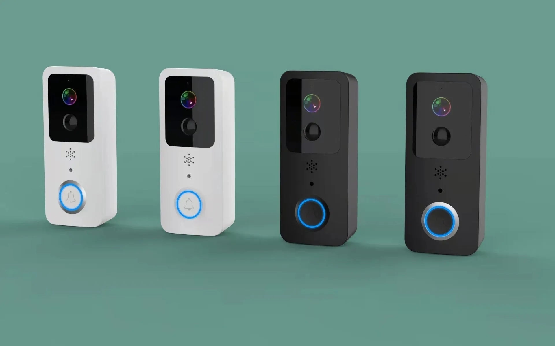 Black and white waterproof HD visual doorbell intercom for home security with APP notifications