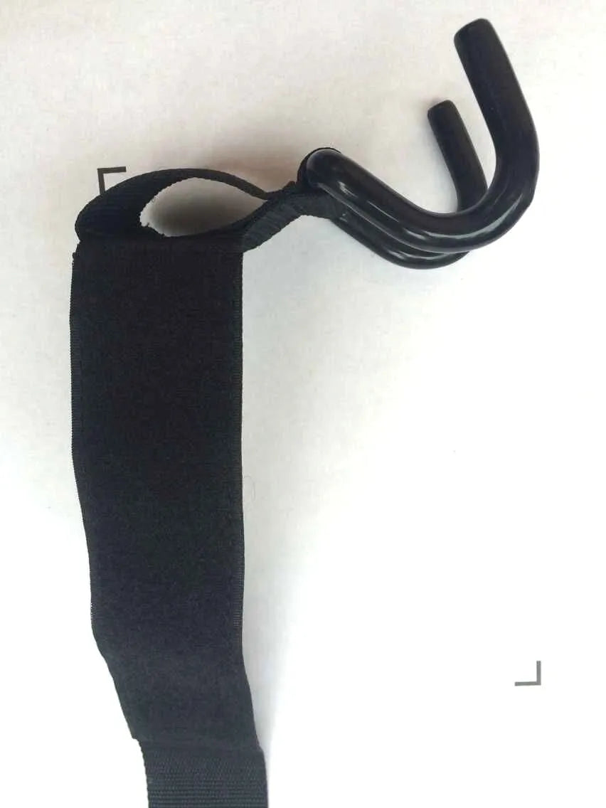 Rotatable power double hook pull-up belt with 1cm metal hooks and thickened webbing for strength training