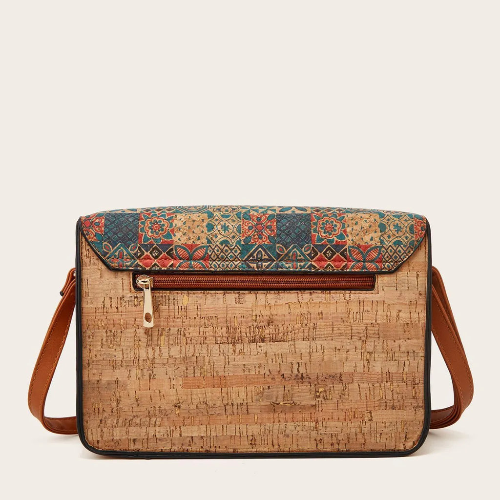 Women's printed PU crossbody bag with single shoulder strap in large capacity design