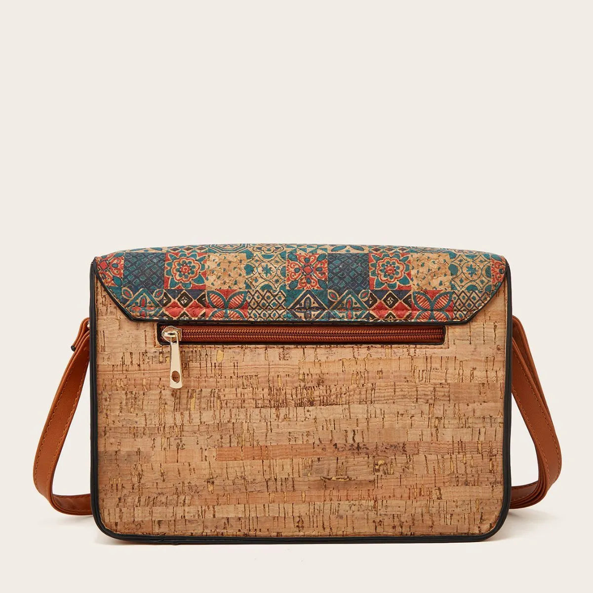 Women's printed PU crossbody bag with single shoulder strap in large capacity design