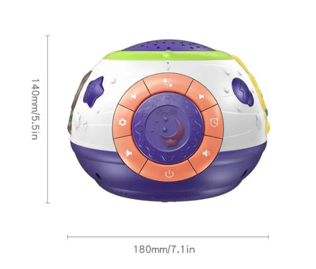 White plastic starry sky night light projector for children with three colour modes and music
