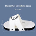 White corrugated paper cat scratch board in slipper style design on neutral background