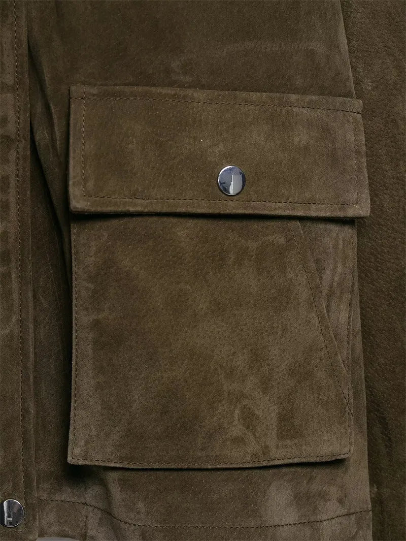 Women's medium thickness PU jacket in picture colour with regular fit, Japanese Korean casual style