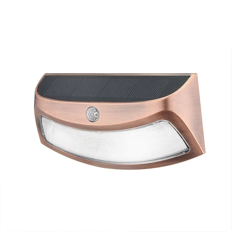 Solar-powered smiling face outdoor wall light for garden decoration