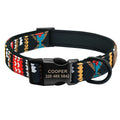 Basic personalised nylon dog collar in red on white background with side buckle