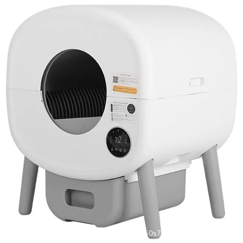 Automatic cat litter box with ABS plastic construction and 13L waste storage capacity