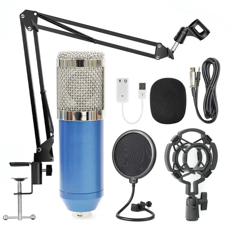 BM-800 condenser microphone in multiple colour options with electroplated mesh head