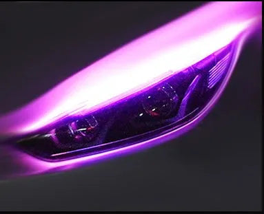Car LED daytime running light strip in silicone waterproof casing with flowing turn signal effect