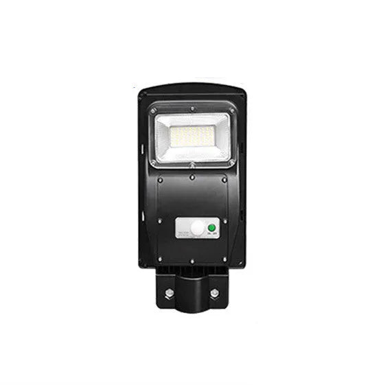 Integrated solar street light with LED illumination and remote control for outdoor use