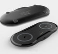 Black and white dual-coil 10W wireless charging pad for two mobile phones