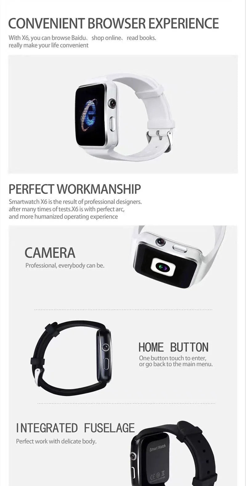 Black smart watch with 1.54-inch touch screen on a silicone strap, showing a fitness tracking display.