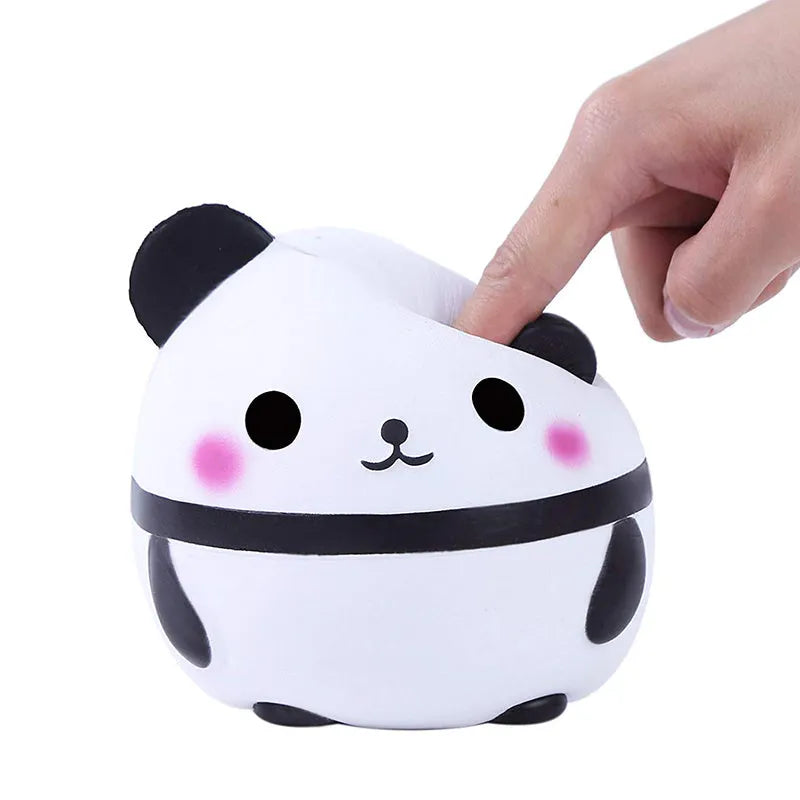 Panda-shaped PU polyurethane decompression toy with pinch music function, packed in OPP bag