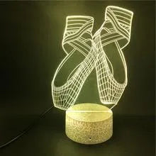 3D ballet night light with colourful LED illumination and remote control on display