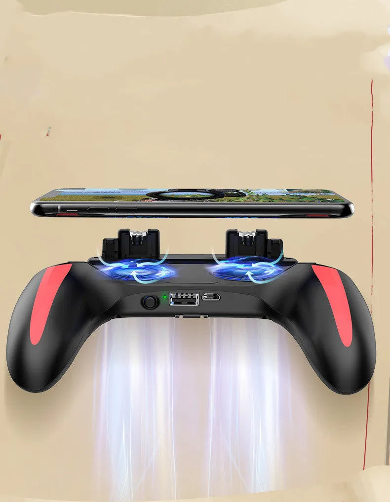H10 mobile phone cooling fan attached to smartphone showing touch screen interface