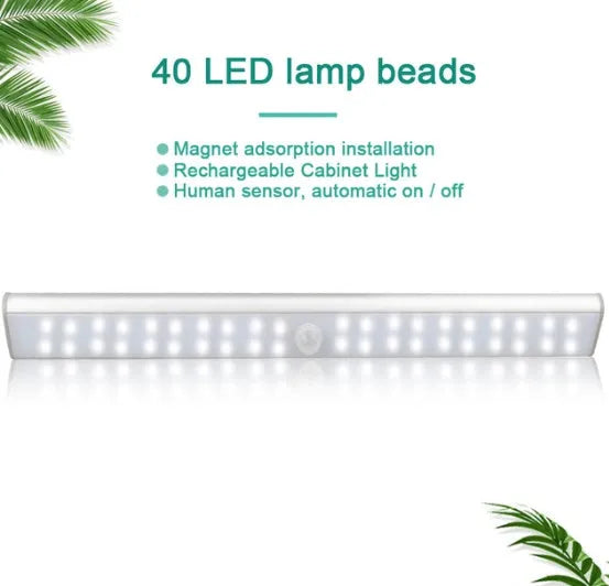 Rechargeable LED motion sensor light in three sizes: 190mm, 300mm and 400mm lengths