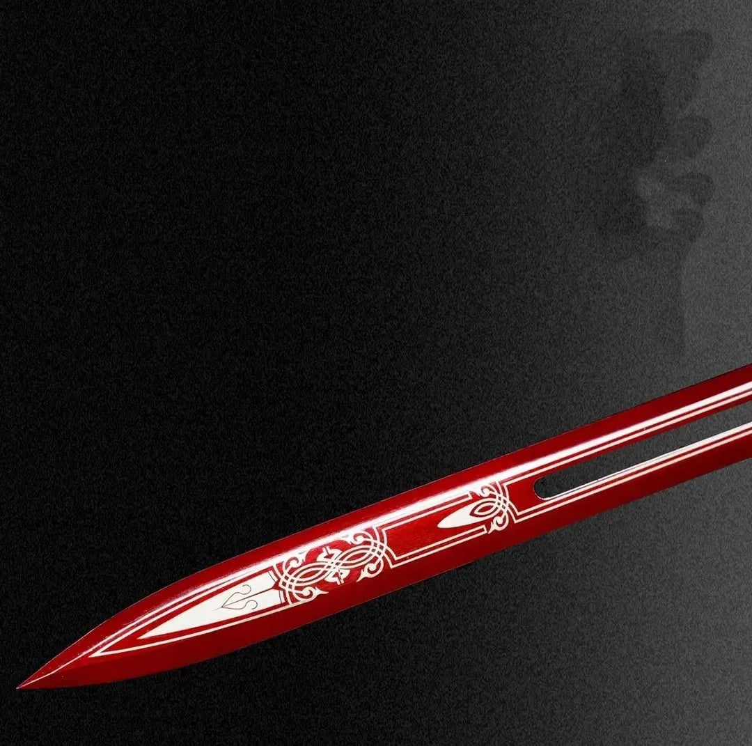 Xuanhong one-piece 65 manganese steel unsharpened collectible katana with solid wood leather scabbard 103cm