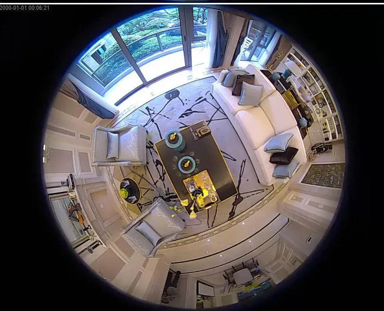 Fisheye network camera 1.3 megapixel plastic housing indoor hemispherical lens security