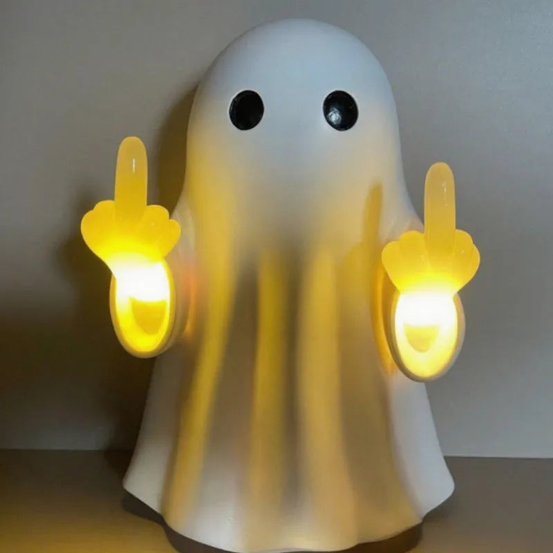 White ghost statue night lamp with modern design for Halloween decor