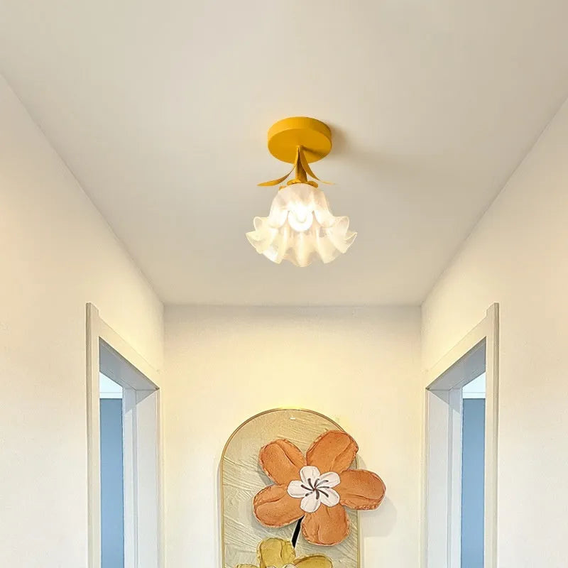Cream coloured Linglan flower corridor aisle light with modern simple design for hallway illumination