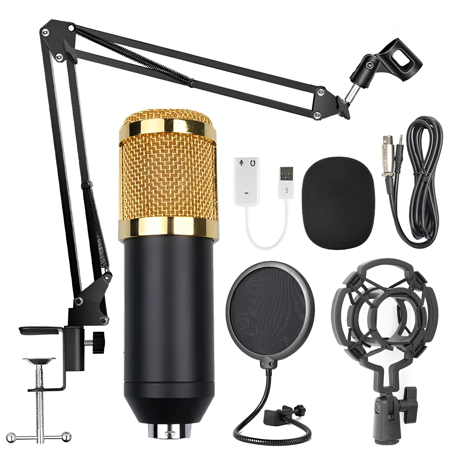 BM-800 condenser microphone in multiple colour options with electroplated mesh head