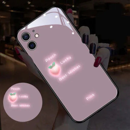 Apple iPhone luminous case with voice-activated LED lights and printed daisy design