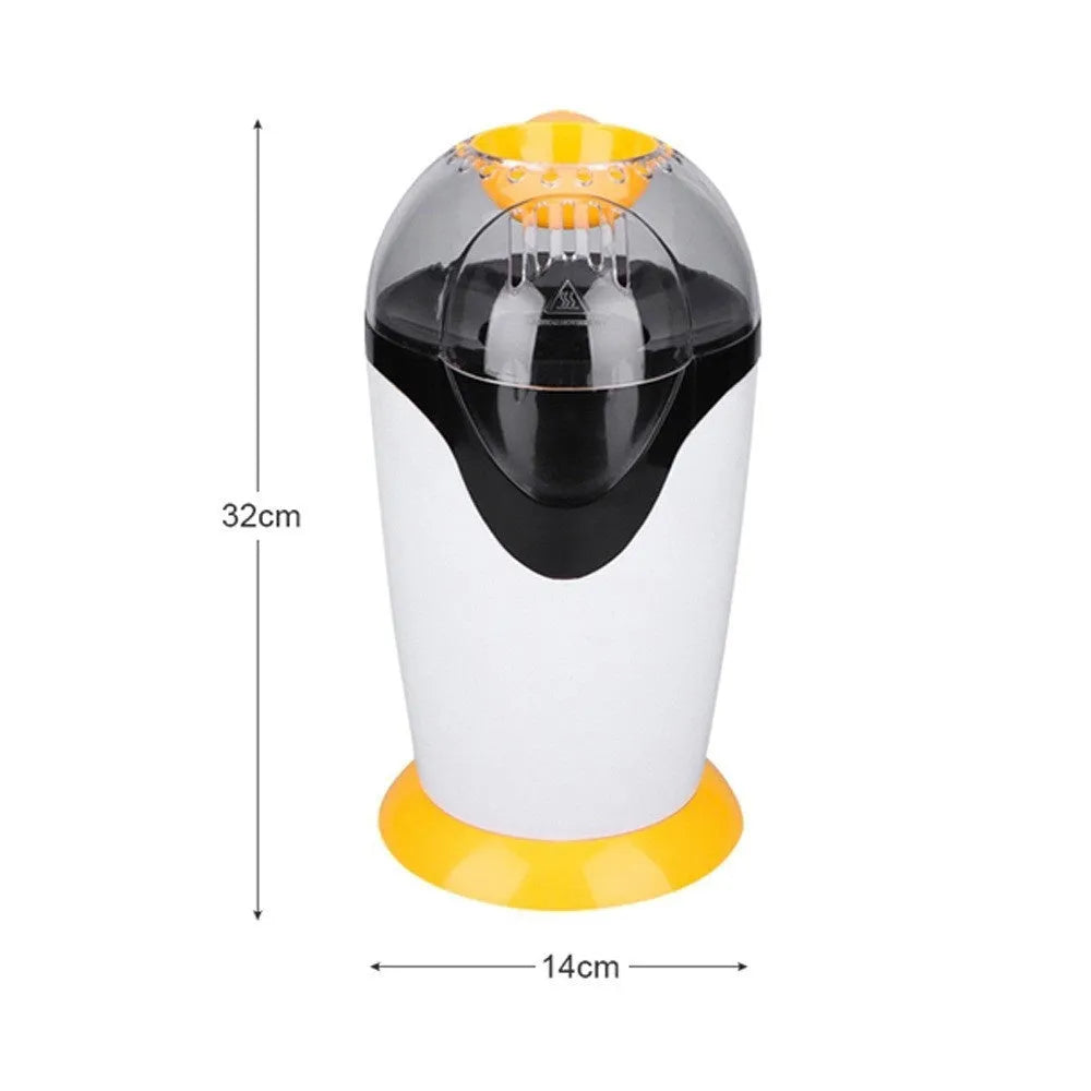 Household mini electric blowing popcorn machine in European White with EU plug