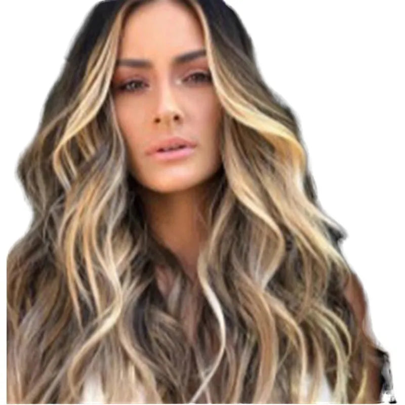 Long curly high temperature wire wig headgear in picture colour for general use