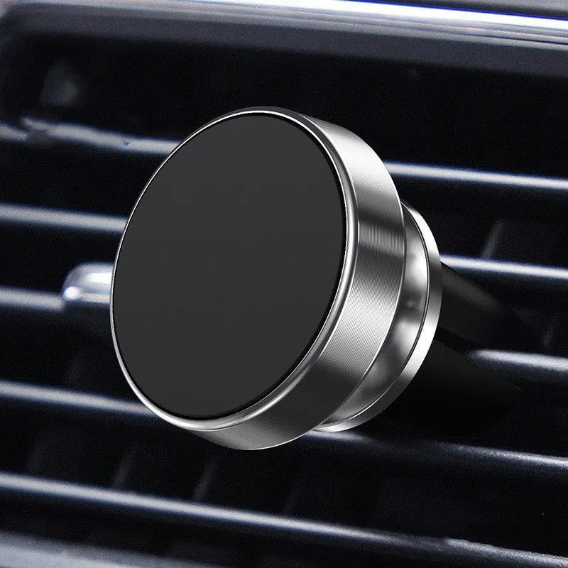 Aluminium alloy magnetic car phone holder in black, gold, and silver colours