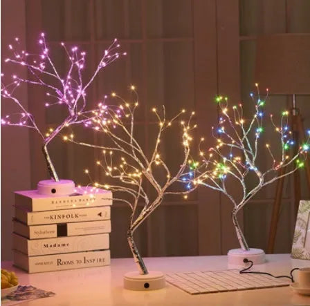 Christmas tree light with touch control, 108 LED firefly lights, USB powered decoration