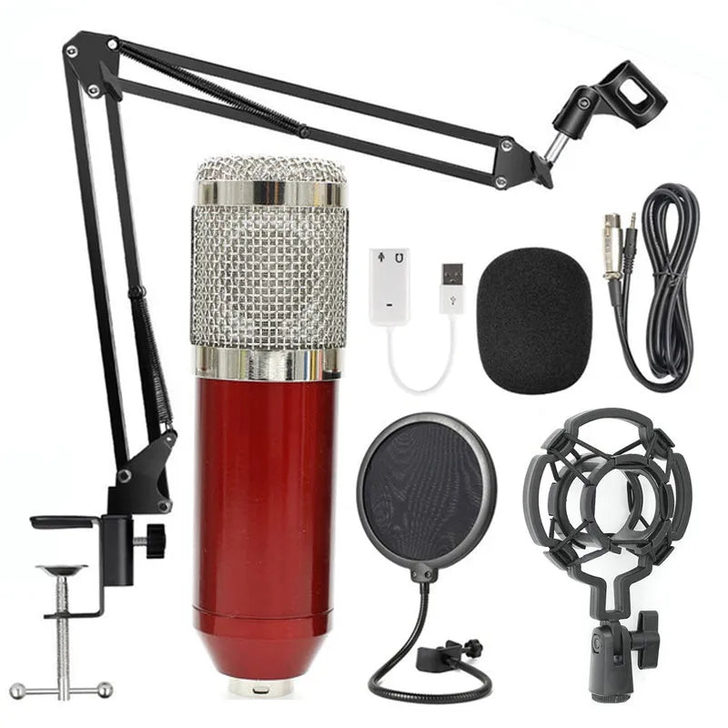 BM-800 condenser microphone in multiple colour options with electroplated mesh head
