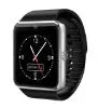 Black smart watch with 1.54-inch touch screen on a silicone strap, showing a fitness tracking display.