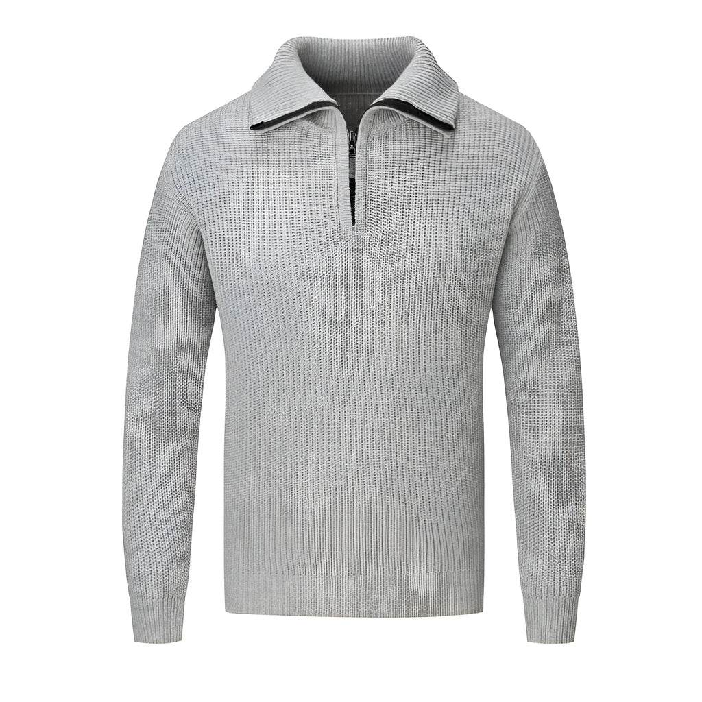 Men's loose slim fit solid colour pullover sweater for autumn and winter casual wear