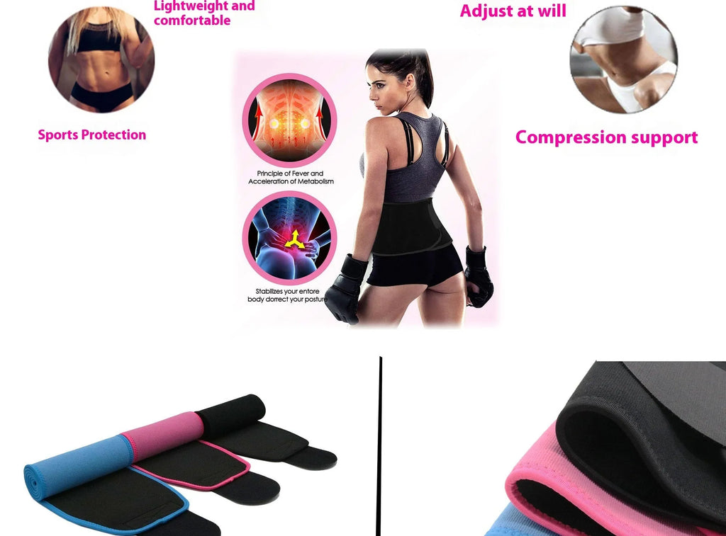 Hot lumbar support belt in neoprene material for running and fitness waist protection