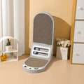 L-shaped vertical cat scratching board in grey, green, or white, showing thickened scratching surface.