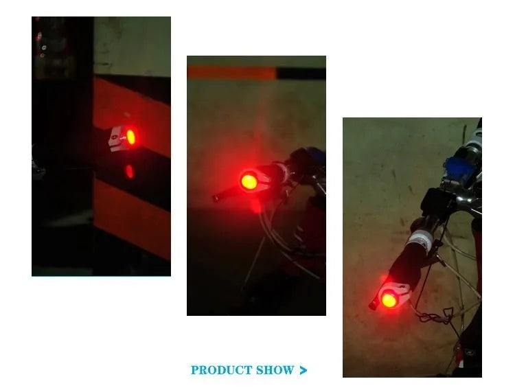 Bicycle handlebar end LED turn signal light in black with 6061 aluminium alloy body and red LED