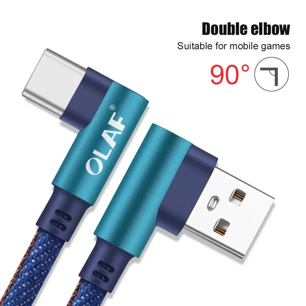 Fast charging USB cable for Android and Type C phones in various colours and lengths.