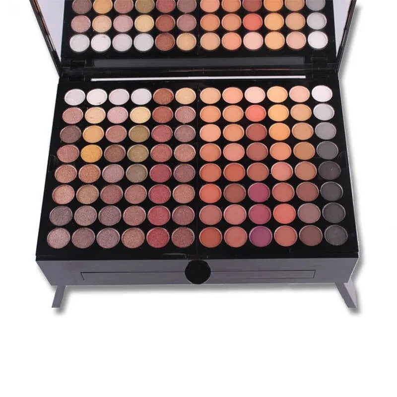 180 colour eyeshadow blush set in piano-shaped makeup palette box with multiple colour pans