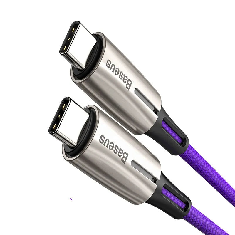 Purple USB-C to USB-C charging cable with 60W Power Delivery support