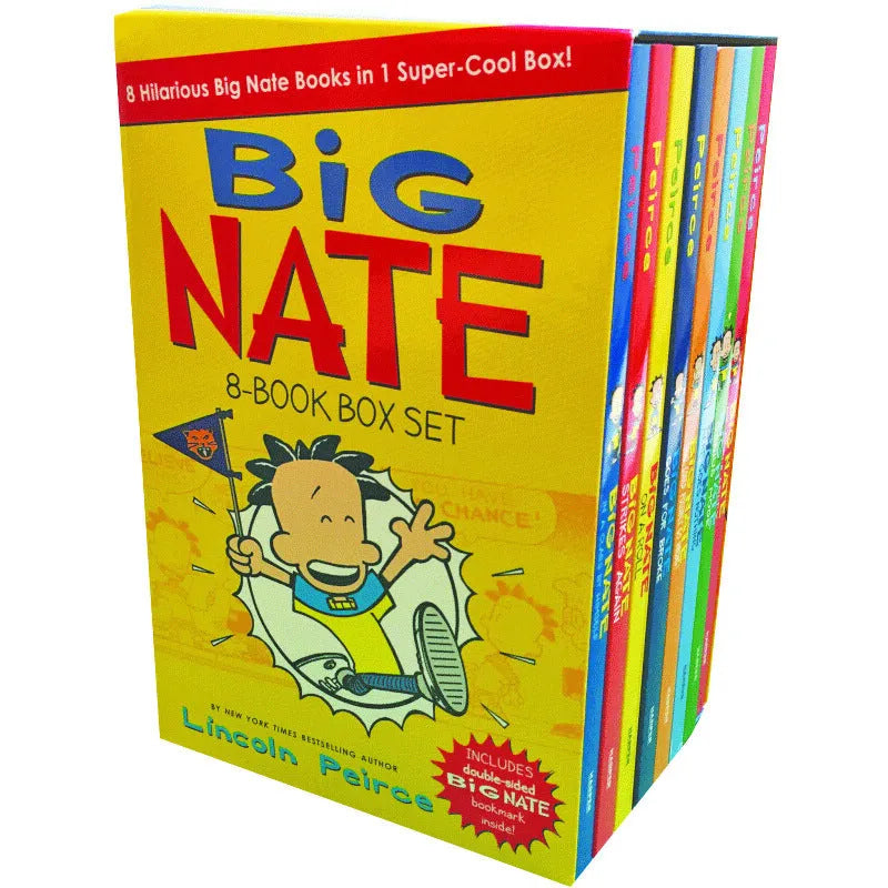 Big Nate 8-book box set with colourful covers showing the main character Nate Wright