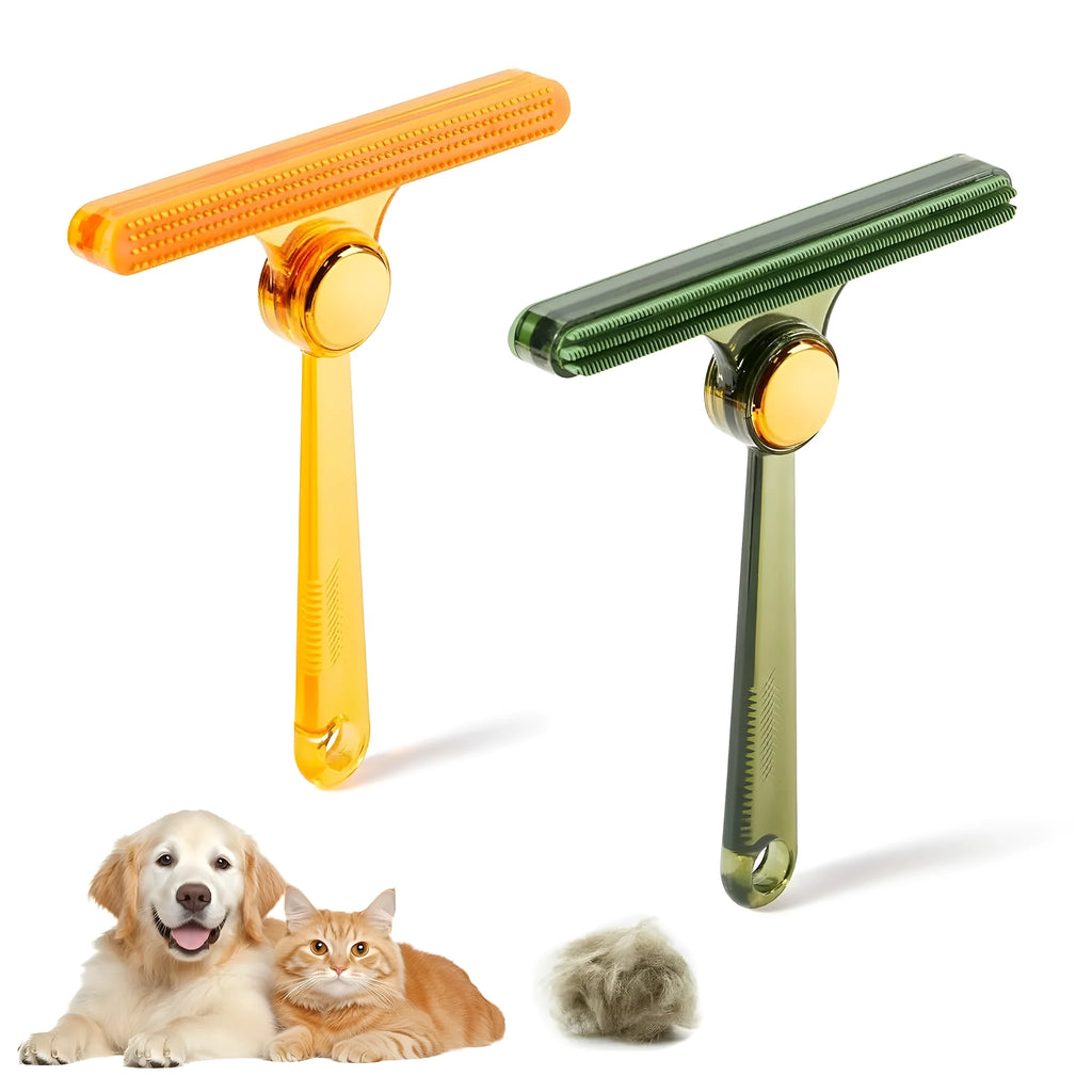 Manual fabric shaver with AS and TPE soft rubber body in transparent, green and yellow colours on white background